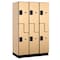Salsbury Industries Wardrobe Locker, 45" W, 21" D, 76" H, (3) Wide, (6) Openings, Maple 27361MAP - alternate 1